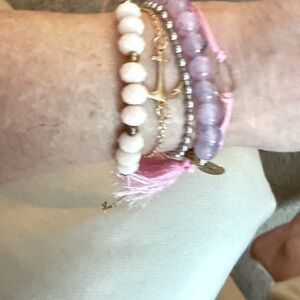 + Pretty Pink and Gold Bracelet Set